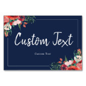 ネイビーブルーコーラルフローラ結婚予約のサイン テーブルナンバー (裏面)