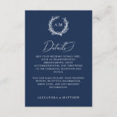ネイビーブルーコーラルリーフ航海のの結婚詳細 エンクロージャーカード (正面)