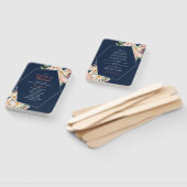 ネイビーブルーコーラルワイルドフラワー春結婚フローラ ハンドファン (組立なし)