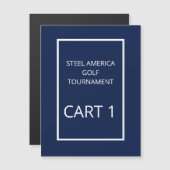 ネイビーブルーゴルフカート大会マグネット (正面/裏面)