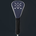 ネイビーブルーゴルフクラブモノグラム ゴルフヘッドカバー<br><div class="desc">ゴルフパーソナライズされた愛好家のための3文字モノグラムデザイン。</div>
