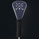ネイビーブルーゴルフクラブモノグラム ゴルフヘッドカバー<br><div class="desc">ゴルフパーソナライズされた愛好家のための3文字モノグラムデザイン。</div>
