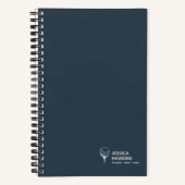 ネイビーブルーゴルフボールオンティーパーソナル ノートブック (正面)