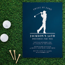 ネイビーブルーゴルフ誕生日パルティー 招待状
