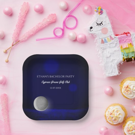 ネイビーブルーゴルフ – ゴルファーバチュラーパーティゴルフパーティー ペーパープレート (パーティー)