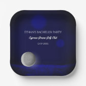 ネイビーブルーゴルフ – ゴルファーバチュラーパーティゴルフパーティー ペーパープレート (正面)