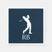 ネイビーブルーゴルフ スタンダードカクテルナプキン (正面)