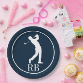 ネイビーブルーゴルフ ペーパープレート (パーティー)