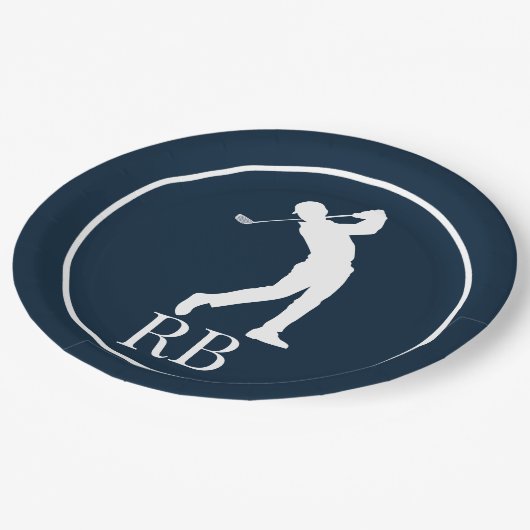 ネイビーブルーゴルフ ペーパープレート (アングル)