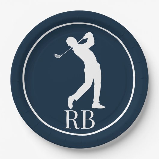 ネイビーブルーゴルフ ペーパープレート (正面)