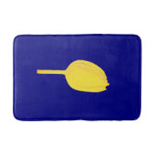 ネイビーブルーゴールデンイエローチューリップカラフルフローラかわいい バスマット (正面)