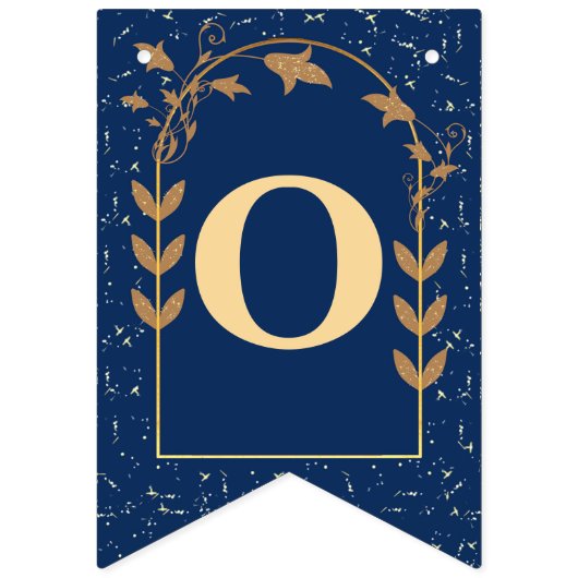 ネイビーブルーゴールデングリッター私たちの結婚記念日 バンティングフラッグ (第2の旗)