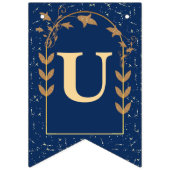 ネイビーブルーゴールデングリッター私たちの結婚記念日 バンティングフラッグ (第3の旗)