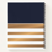 ネイビーブルーゴールデンストライプズ ノートブック (裏面)