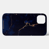 ネイビーブルーゴールデンマーブル Case-Mate iPhoneケース (裏面 (横))