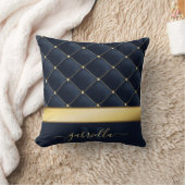 ネイビーブルーゴールデン クッション (ブランケット)