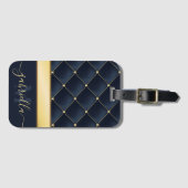 ネイビーブルーゴールデン ラゲッジタグ (正面横)