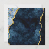 ネイビーブルーゴールドフォイルアガテギルト結婚式招待状 招待状 (裏面)