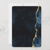 ネイビーブルーゴールドフォイルアガテギルト結婚式招待状 招待状 (裏面)