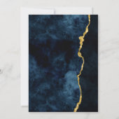 ネイビーブルーゴールドフォイルアゲートブライダルシャワー招待 招待状 (裏面)