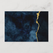 ネイビーブルーゴールドフォイルアゲート結婚トの方向 エンクロージャーカード (裏面)