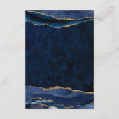 ネイビーブルーゴールドフォイルアゲードウェディングレセプション エンクロージャーカード (裏面)