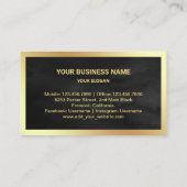 ネイビーブルーゴールドフォイルカスタムケーキペストリーシェフベーカリー 名刺 (裏面)