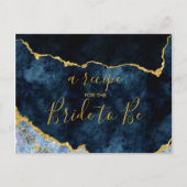 ネイビーブルーゴールドフォイルブライダルシャワーレシピカード ポストカード (正面)