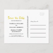 ネイビーブルーゴールドフォイル写真保存日 案内ポストカード (裏面)