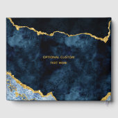 ネイビーブルーゴールドフォイル瑪瑙の大理石ギルド結婚ズ ゲストブック (裏面)