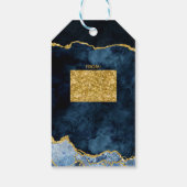 ネイビーブルーゴールドフォイル瑪瑙ブライダルディスプレイシャワー ギフトタグ (裏面)