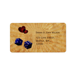 ネイビーブルーサイコロヴィンテージラスベガスのアドレスラベル ラベル