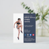 ネイビーブルーサイドバーフォトジムパーソナルトレーナーフィットF ポストカード (スタンド正面)