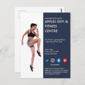 ネイビーブルーサイドバーフォトジムパーソナルトレーナーフィットF ポストカード (正面/裏面)