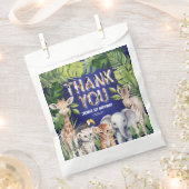 ネイビーブルーサファリジャングル動物,誕生日 フェイバーバッグ (クリップ留めされた状態)