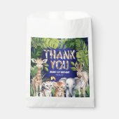 ネイビーブルーサファリジャングル動物，誕生日 フェイバーバッグ (正面)