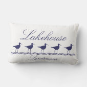 ネイビーブルーサンドパイパーバードレイクハウス ランバークッション (裏面)