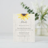 ネイビーブルーサンフラワーとラ素朴イツ結婚のインビ 招待状 (スタンド正面)