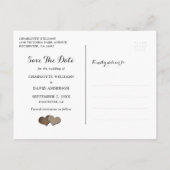 ネイビーブルーサンフラワーウェディング日付はがきを保存 案内ポストカード (裏面)