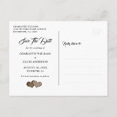 ネイビーブルーサンフラワーウェディング日付はがきを保存 案内ポストカード (裏面)