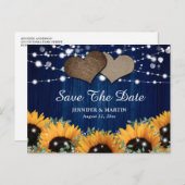 ネイビーブルーサンフラワーユーカリ赤ちゃんの息 案内ポストカード (正面/裏面)