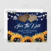 ネイビーブルーサンフラワーユーカリ赤ちゃんの息 案内ポストカード (正面/裏面)