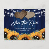 ネイビーブルーサンフラワーユーカリ赤ちゃんの息 案内ポストカード (正面)