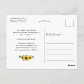 ネイビーブルーサンフラワー救新しい日付写真 ポストカード (裏面)