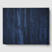 ネイビーブルーサンフラワー素朴ウッドレース結婚ズ ゲストブック (裏面)