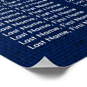 ネイビーブルーサンフラワー結婚ズのシーティングプラン12 ポスター (角)