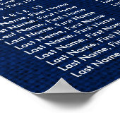 ネイビーブルーサンフラワー結婚ズのシーティングプラン16 ポスター (角)