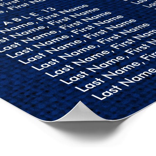 ネイビーブルーサンフラワー結婚ズのシーティングプラン16 ポスター (角)