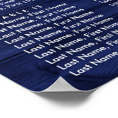 ネイビーブルーサンフラワー結婚ズのテーブルプラン16 ポスター (角)