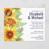 ネイビーブルーサンフラワー結婚ズの予算モダン額 (正面)